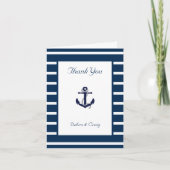 Nautical Anchor, Navy, White Wedding Danke (Vorderseite)