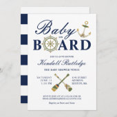 Nautical Anchor Oars Baby On Board Baby Dusche Einladung (Vorne/Hinten)