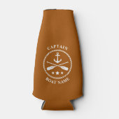 Nautical Anchor Oars Captain Ihr Boot Name Rusty Flaschenkühler (Vorderseite)