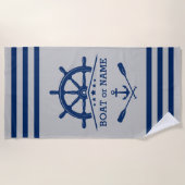 Nautical Anchor Oars helfen der Marine bei Grau Strandtuch (Vorderseite)