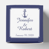 Nautical Anchor on Navy Wedding Geschenkschachtel (Oben)