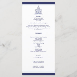 Nautical Anchor on Navy Wedding Program v4 JRoy Menükarte