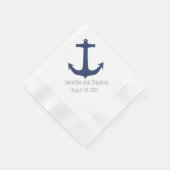 Nautical Anchor Personalisiert Wedding Napkins Serviette (Ecke)