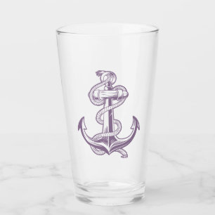 Nautical Anchor Pint (Lilac) Glas