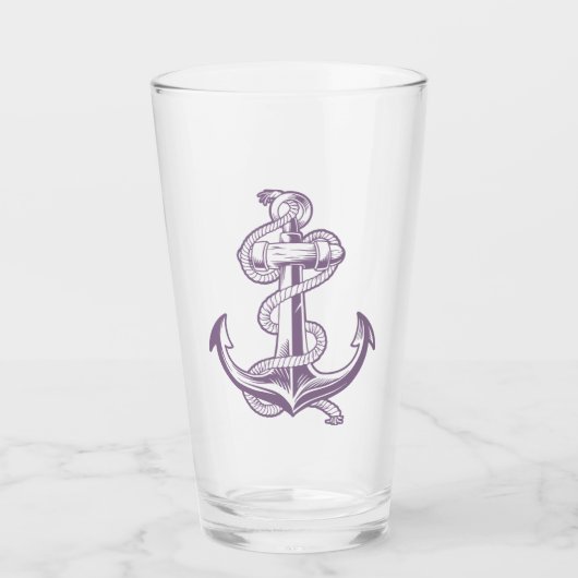 Nautical Anchor Pint (Lilac) Glas (Vorderseite)