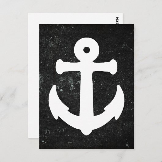 Nautical Anchor Postcard mit Chalkboard Hintergrun Postkarte (Vorne/Hinten)