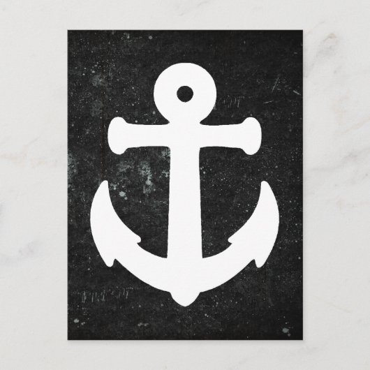 Nautical Anchor Postcard mit Chalkboard Hintergrun Postkarte (Vorderseite)