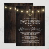 Nautical Anchor Probe Dinner Einladungen (Vorne/Hinten)