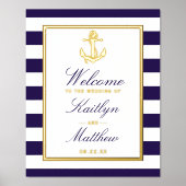 Nautical Anchor Real Foil Wedding Willkommenszeich Foliendrucke (Vorderseite)