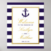 Nautical Anchor Real Foil Wedding Willkommenszeich Foliendrucke (Vorderseite)