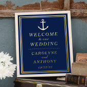 Nautical Anchor Real Foil Wedding Willkommenszeich Foliendrucke
