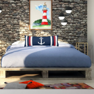 Nautical Anchor Red, White and Blue Body Pillow Seitenschläferkissen