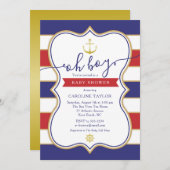 Nautical Anchor Red White Blue Boy Baby Dusche Einladung (Vorne/Hinten)