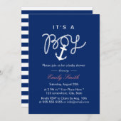 Nautical Anchor & Rope Boy Baby Dusche Einladung (Vorne/Hinten)