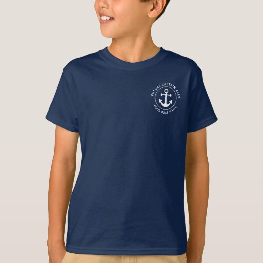 Nautical Anchor Rope Custom Boat Name Fun T-Shirt (Vorderseite)