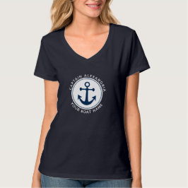 Nautical Anchor Rope Navy Name T-Shirt