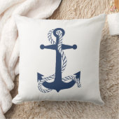 Nautical Anchor & Rope Navy White ID836 Kissen (Decke)