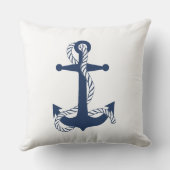 Nautical Anchor & Rope Navy White ID836 Kissen (Rückseite)