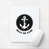 Nautical Anchor & Rope Your Boote oder Name Black Mousepad (Mit Mouse)