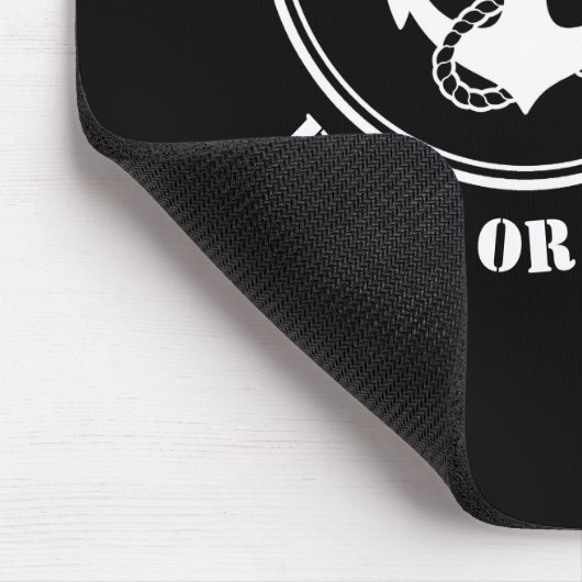 Nautical Anchor & Rope Your Boote oder Name Black Mousepad (Ecke)