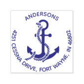 Nautical Anchor Round Family Return Address Stamp Permastempel (Design)