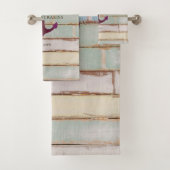 Nautical Anchor Rustic Wood Weathered Decke Badhandtuch Set (Insitu)