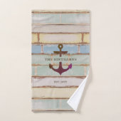 Nautical Anchor Rustic Wood Weathered Decke Badhandtuch Set (Handtuch)