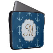 Nautical Anchor Sail Monogram 15" Laptop Case (Vorne Rechts)
