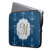 Nautical Anchor Sail Monogram 15" Laptop Case (Vorderseite Links)