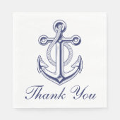 Nautical Anchor Sailor Navy Blue Wedding Vielen Da Serviette (Vorderseite)