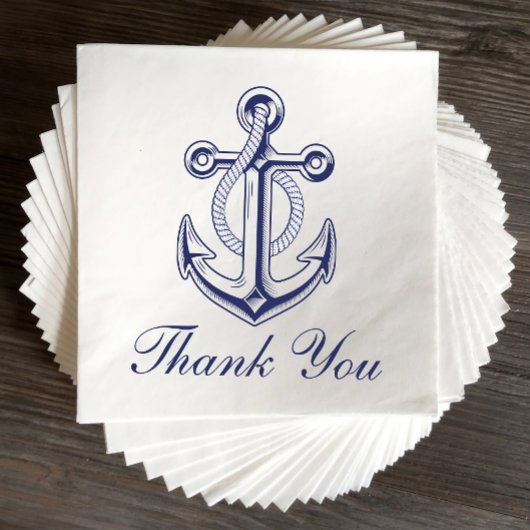Nautical Anchor Sailor Navy Blue Wedding Vielen Da Serviette