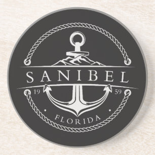 Nautical Anchor Sanibel Florida 1959 Getränkeuntersetzer