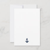 Nautical Anchor Script Boy Baby Shooter Dankeskarte (Rückseite)