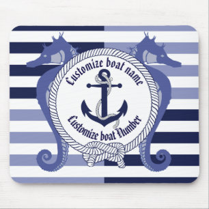 Nautical Anchor/Seaman's Knoten/Customize Name, # Mousepad