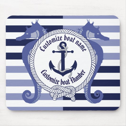 Nautical Anchor/Seaman's Knoten/Customize Name, # Mousepad (Vorne)