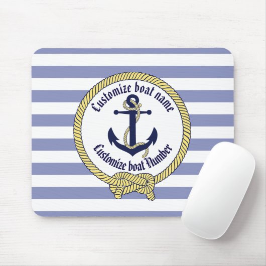 Nautical Anchor/Seaman's Knoten/Customize Name, # Mousepad (Mit Mouse)