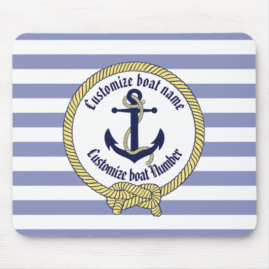 Nautical Anchor/Seaman's Knoten/Customize Name, # Mousepad (Vorne)