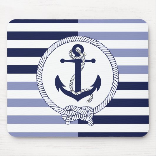 Nautical Anchor/Seaman's Knoten/Customize Name, # Mousepad (Vorne)