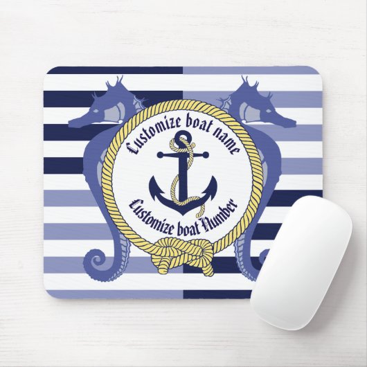 Nautical Anchor/Seaman's Knoten/Customize Name, # Mousepad (Mit Mouse)
