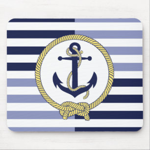 Nautical Anchor/Seaman's Knoten/Customize Name, # Mousepad