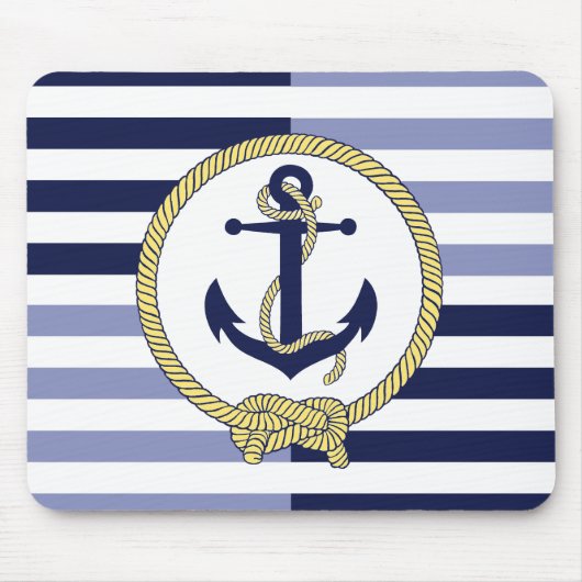 Nautical Anchor/Seaman's Knoten/Customize Name, # Mousepad (Vorne)