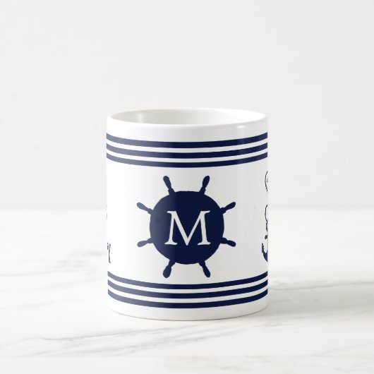 Nautical Anchor SEAS THE DANavy Mit Monogramm Kaffeetasse (Mittel)