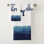Nautical Anchor SEAS THE DAY Badhandtuch Set (Insitu)