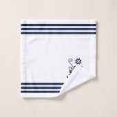 Nautical Anchor SEAS THE DAY Badhandtuch Set (Waschlappen)