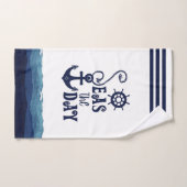 Nautical Anchor SEAS THE DAY Badhandtuch Set (Handtuch)