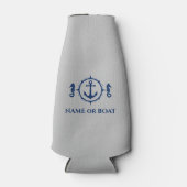 Nautical Anchor Seepferd Ihr Name oder Boot Lt Gra Flaschenkühler (Vorderseite)