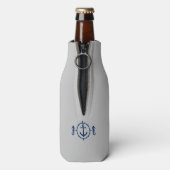 Nautical Anchor Seepferd Ihr Name oder Boot Lt Gra Flaschenkühler (Flasche Rückseite)
