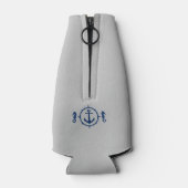 Nautical Anchor Seepferd Ihr Name oder Boot Lt Gra Flaschenkühler (Rückseite)