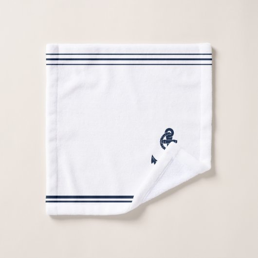 Nautical Anchor Segelboot Name Custom Swag Badhandtuch Set (Waschlappen)