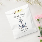Nautical Anchor Silver Black Stripes Wedding Geschenktütchen (Versiegelt)